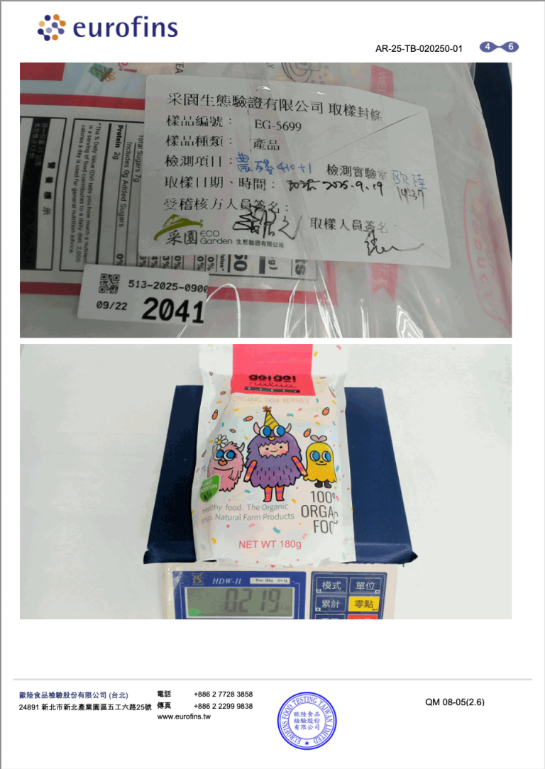 批號2925069台灣411項農殘4