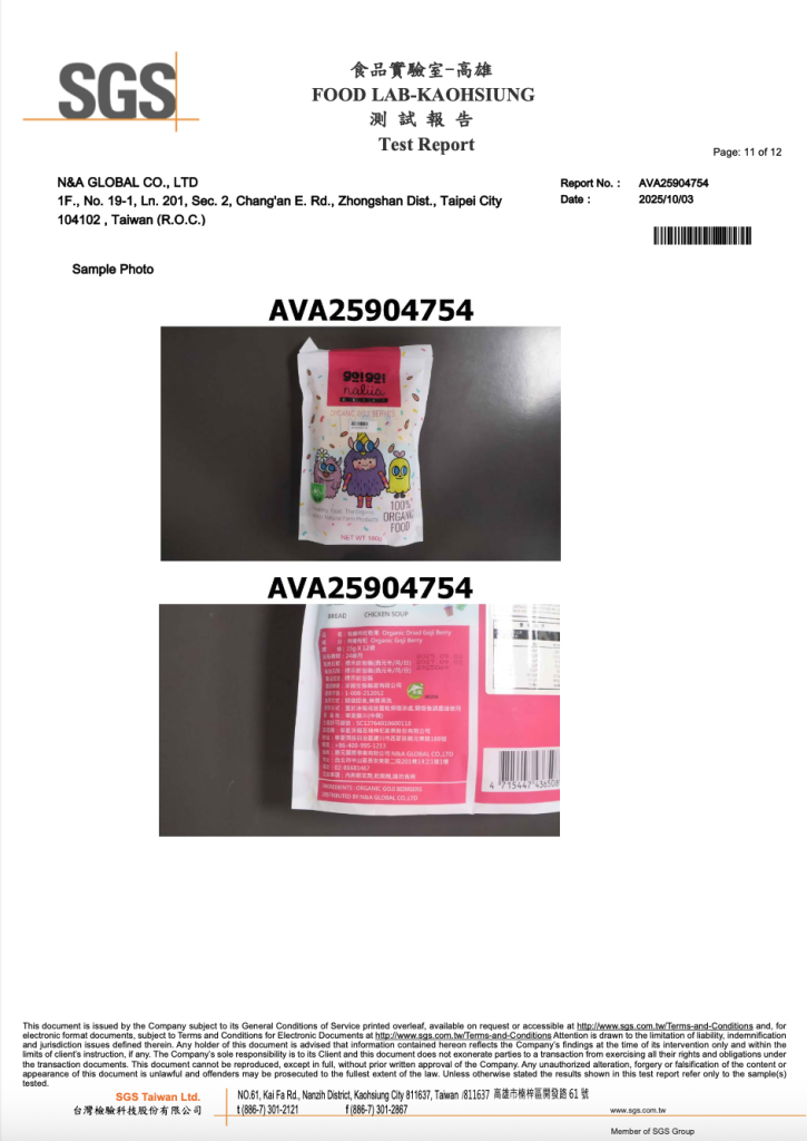 批號2925069國際502項農藥殘留9